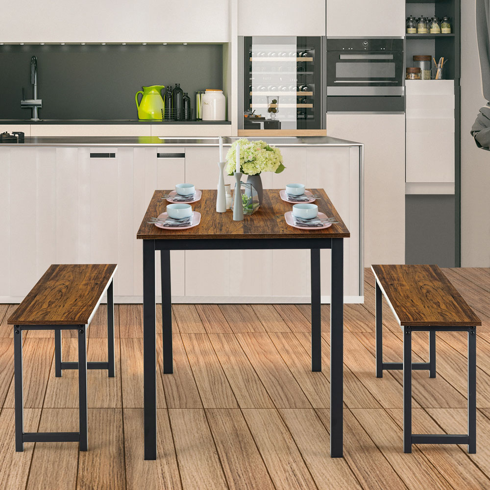 Costway 4 Seater Dining Breakfast Table Set Coffee Image 4