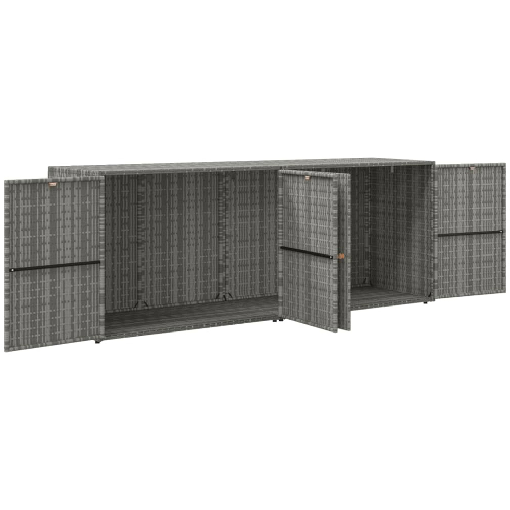 vidaXL 4 Door Grey Poly Rattan Garden Storage Cabinet Image 3