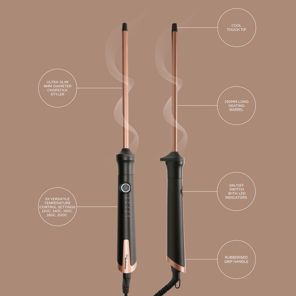 Paul Anthony StylePro Tight Curls Chop-Stick Styler with Keratin 9mm Image 3