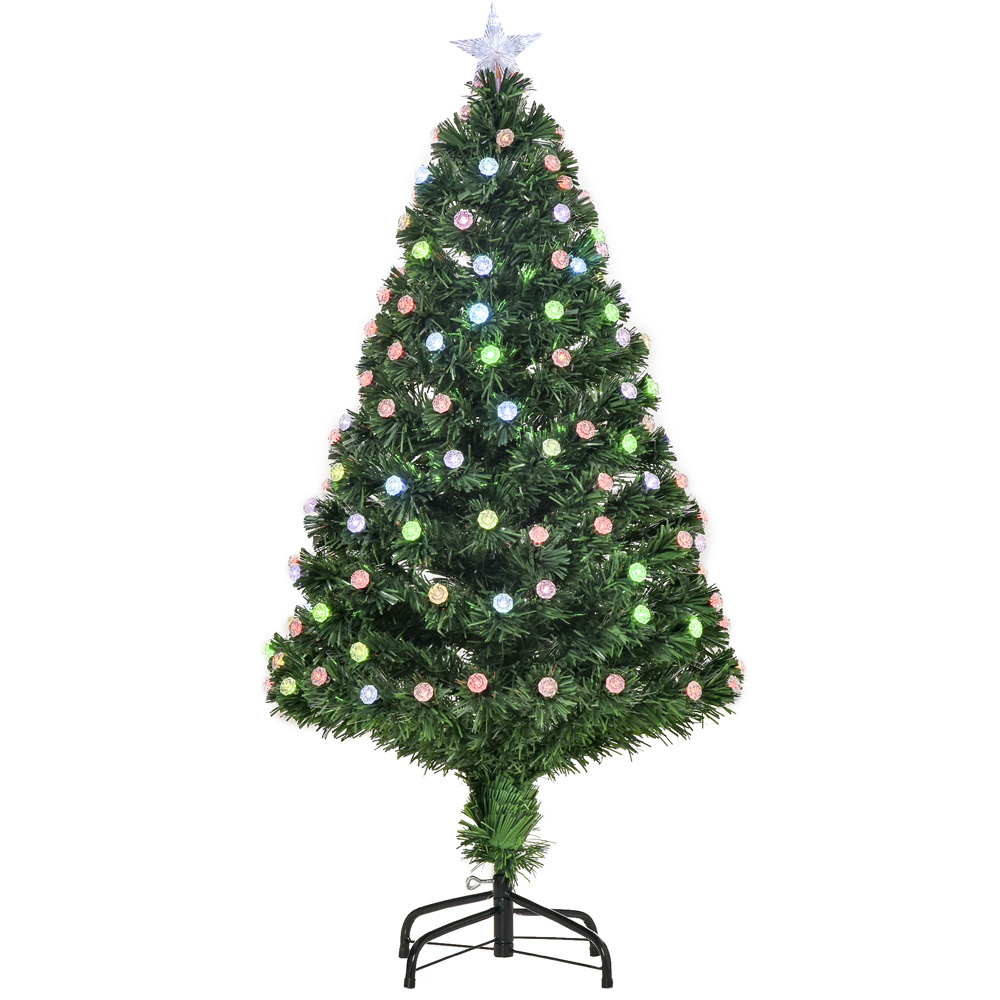 Everglow Fibre Optic LED Pre-Lit Green Artificial Christmas Tree 4ft Image 1