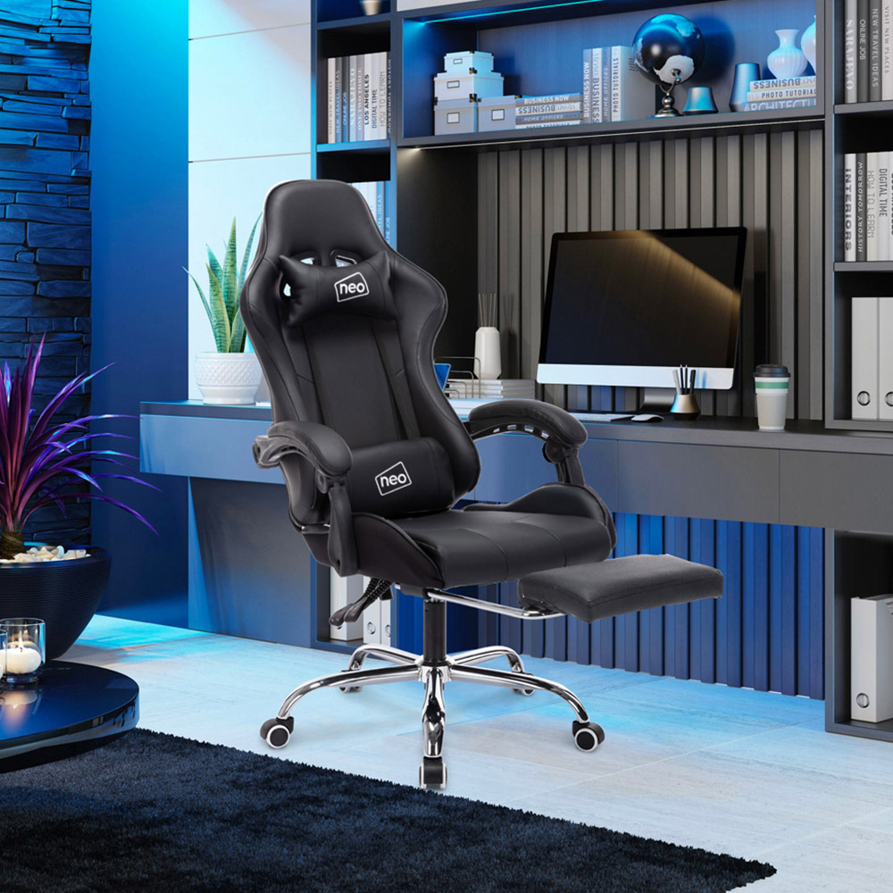 Neo Black Leather Chair with Massage Image 6