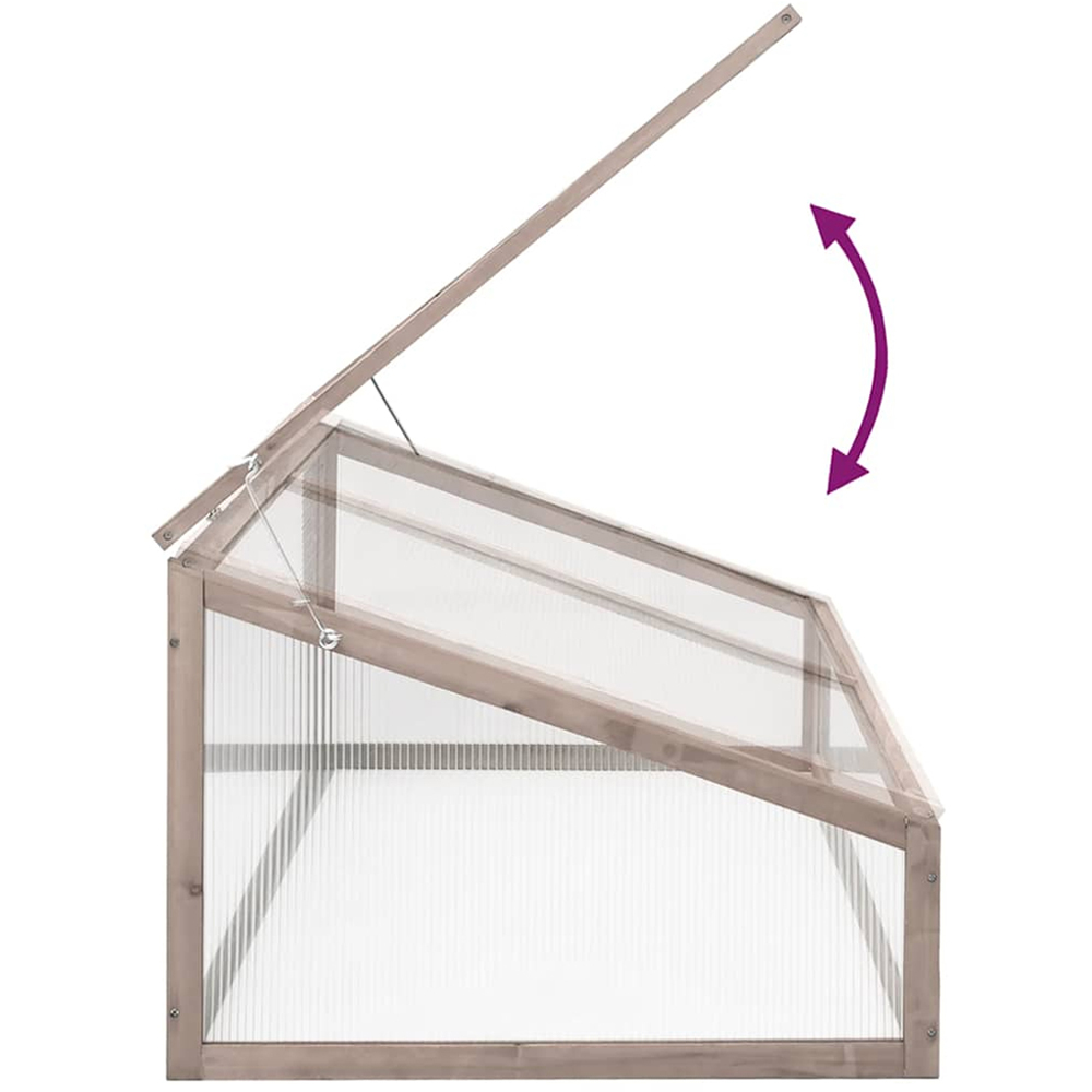 vidaXL Grey Wooden 1.8 x 3.6ft Greenhouse Image 4