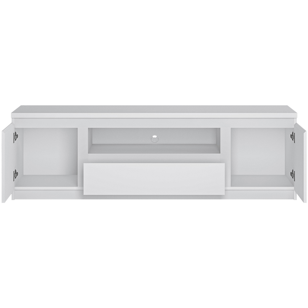 Florence Fribo 2 Door Single Drawer White Wide TV Cabinet Image 3