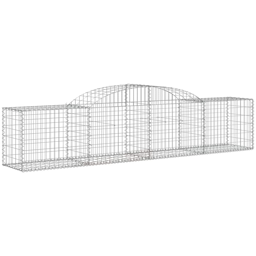 vidaXL Silver Galvanised Iron Arched Gabion Basket 300 x 50 x 60/80cm 11 Pack Image 1
