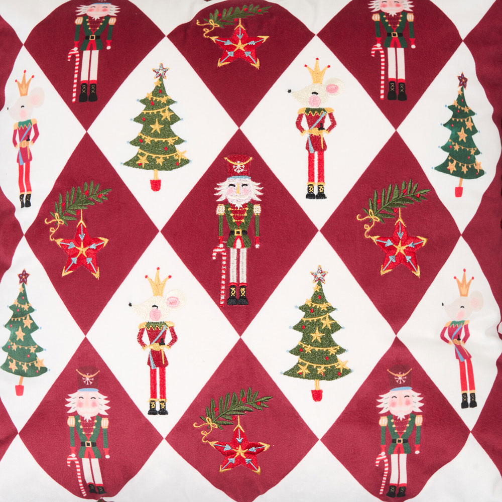 Christmas Nutcracker Fringe Cushion Image 3