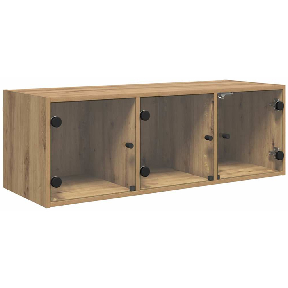 vidaXL 3 Glass Door Artisan Oak Wall Cabinet Image 2