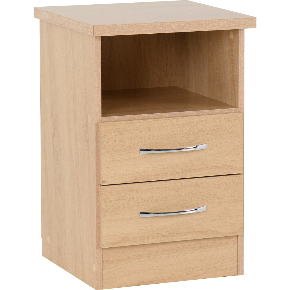 Seconique Nevada 2 Drawer Sonoma Oak Bedside Table Image 2