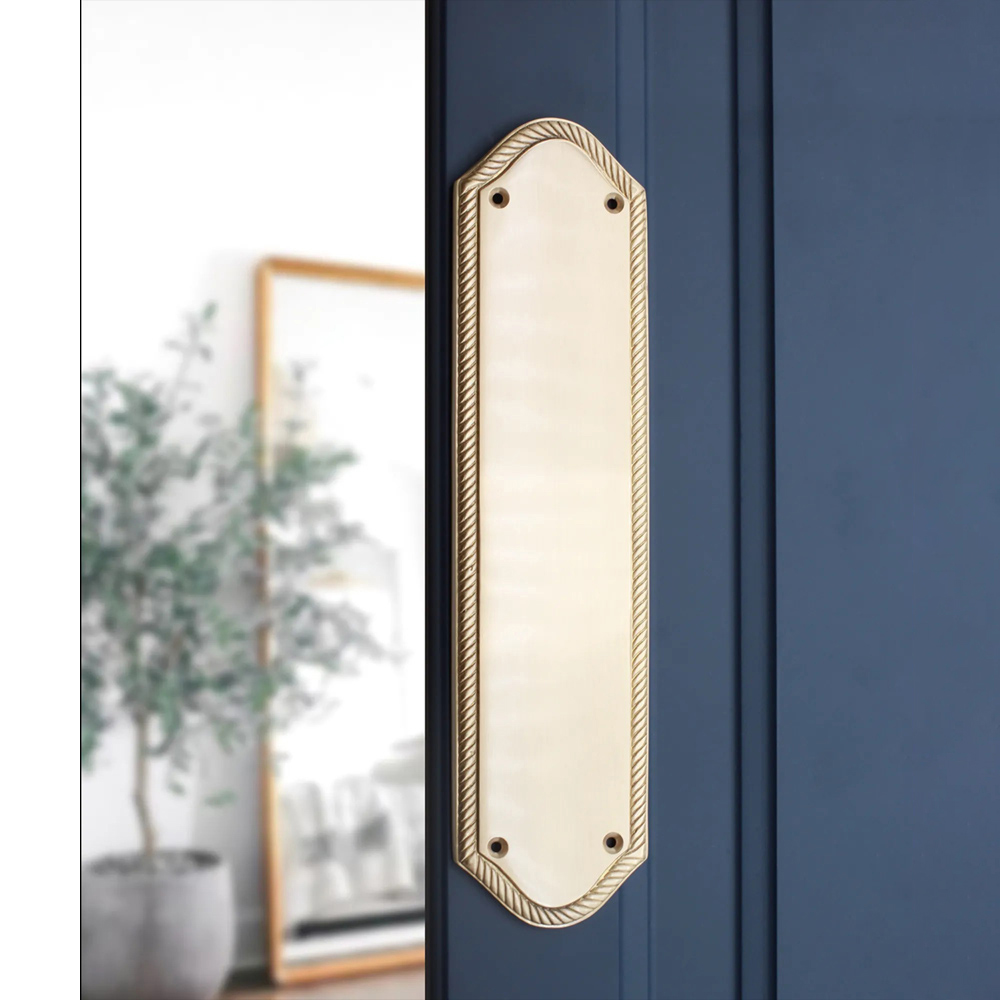 Spira Brass Georgian Half-Round Satin Brass Finger Plush Plate 300mm Image 2