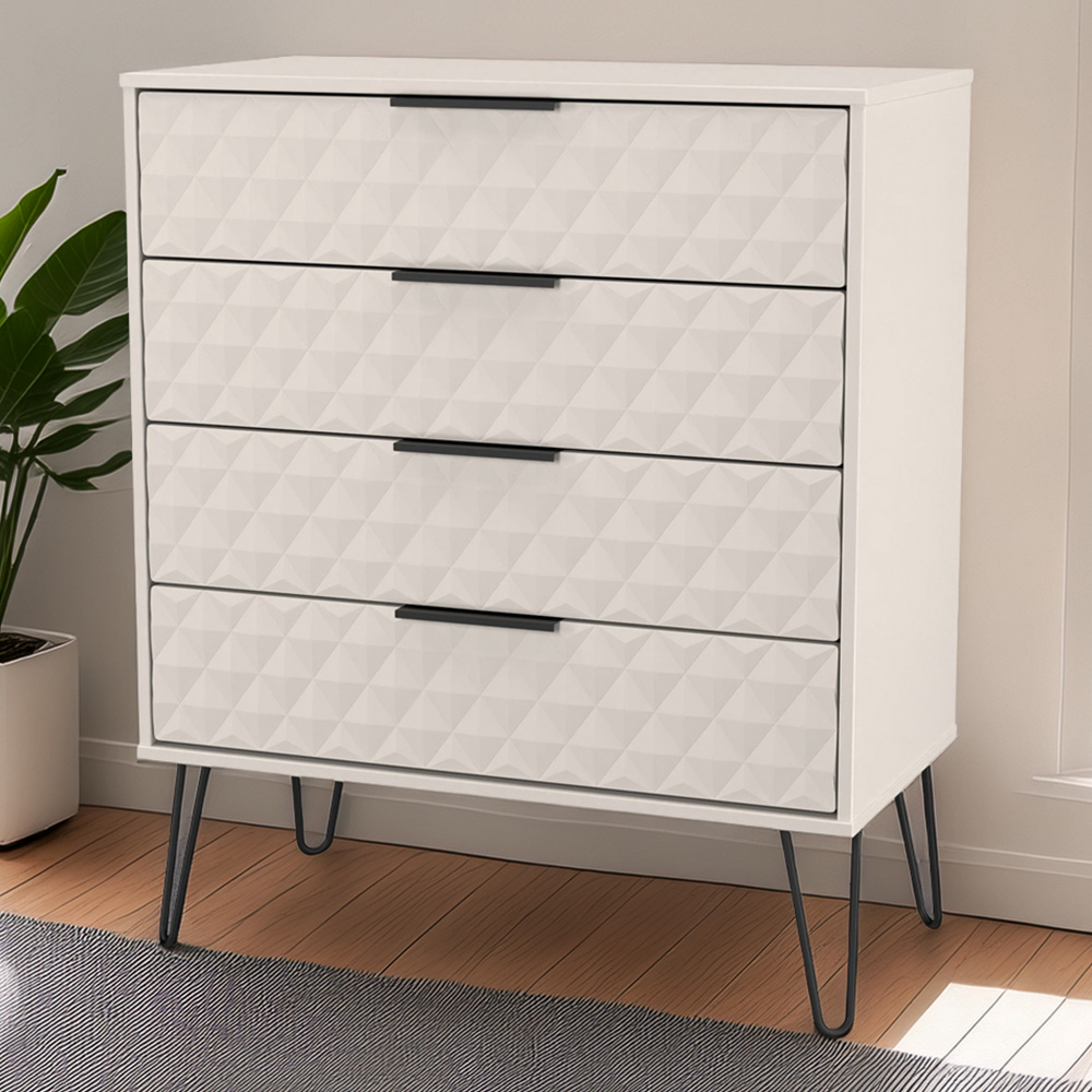 Crowndale Harlequin 4 Drawer Kashmir Matt Chest of Drawers Ready Assembled Image 1