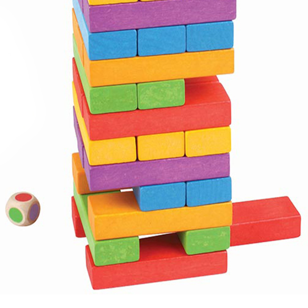 Bigjigs Toys Wooden Stacking Tower Game Multicolour Image 4