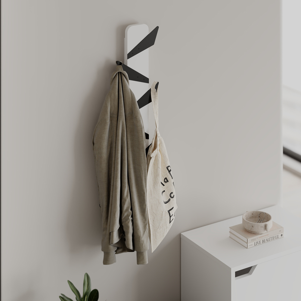 Decortie Alesta 6 Metal Hook White Modern Wall Mounted Hanger Image 4