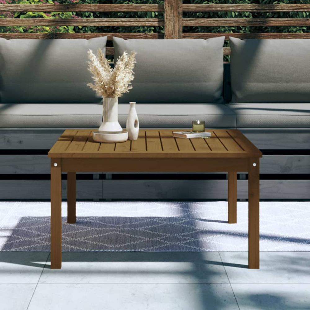 vidaXL Honey Brown Solid Pine Wood Slatted Garden Table 82.5 x 82.5cm Image 7