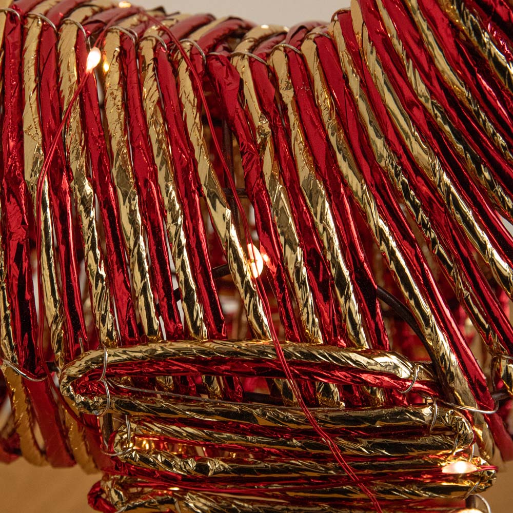 Samuel Alexander 50 Warm White LED Red and Gold Braid Reindeer Christmas Decoration 40cm Image 6