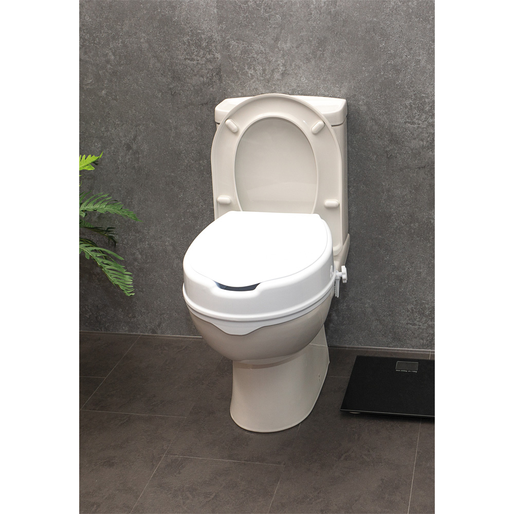 Aidapt Plastic Raised Toilet Seat with Lid 101.6mm Image 3