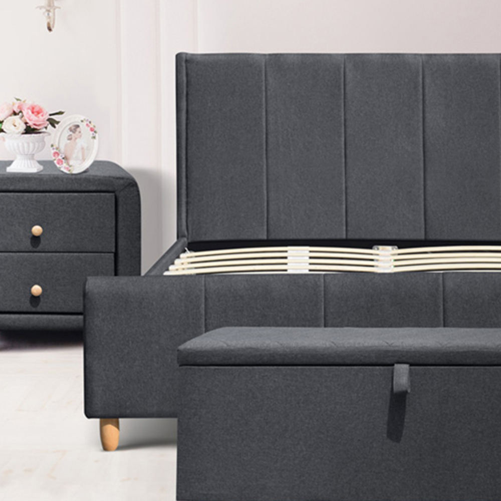 Brooklyn Grey Linen 3 Piece Bedroom Furniture Set Image 3