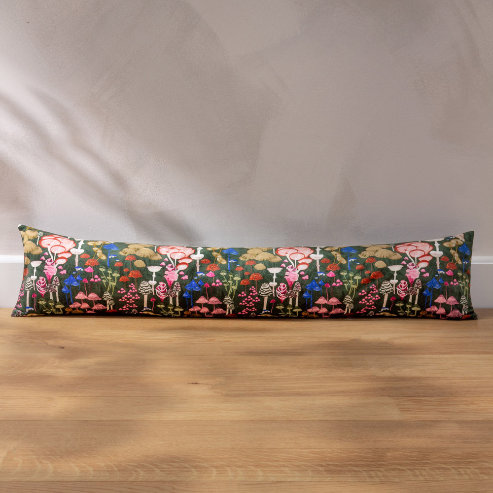 furn. Amanita Green Mushroom Velvet Draught Excluder Image 2