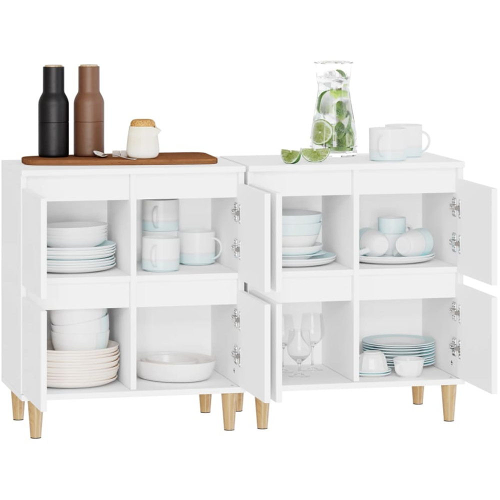 vidaXL 2 Door White Sideboard Set of 2 Image 5