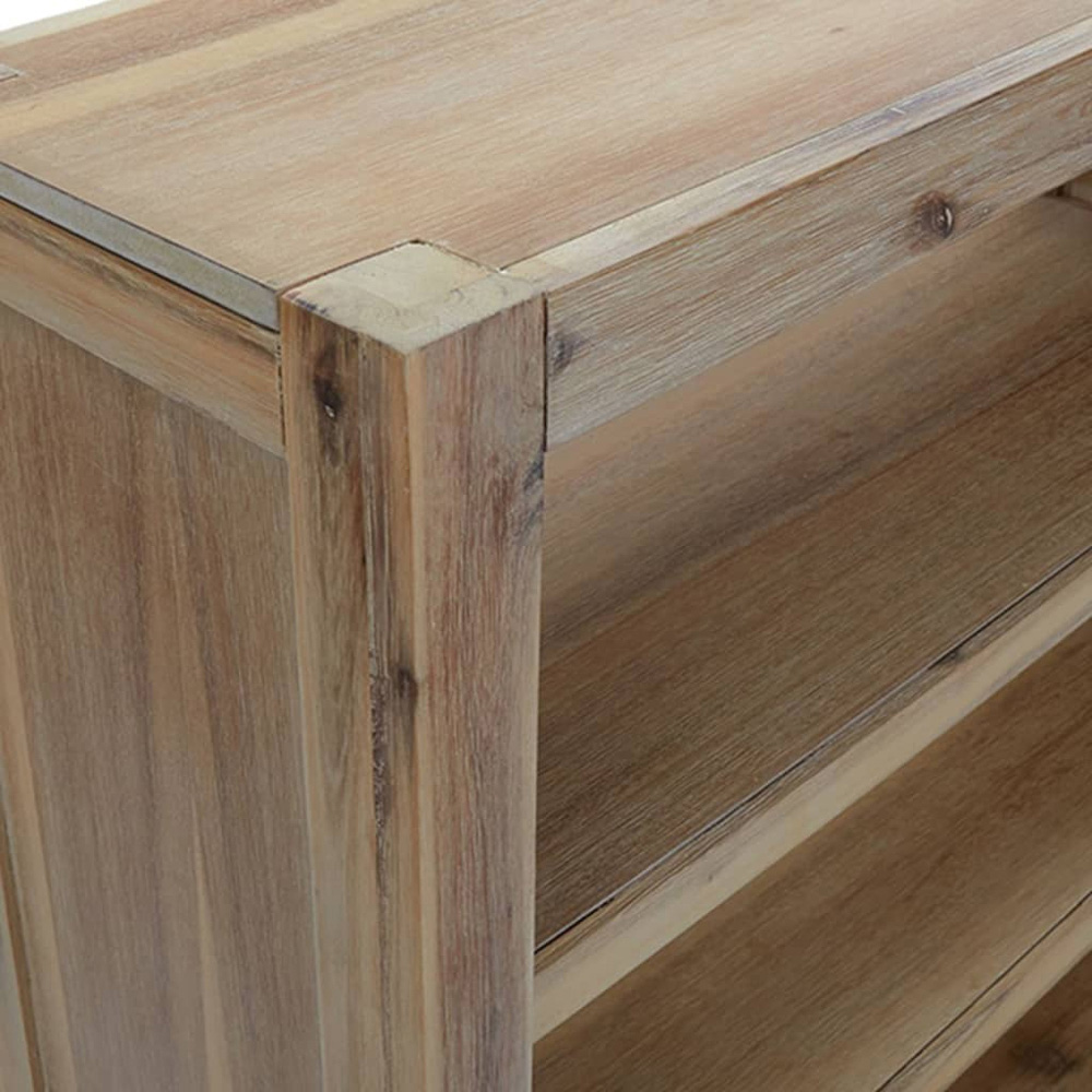vidaXL 7 Shelf Natural Solid Acacia Wood Tall Bookcase Image 7