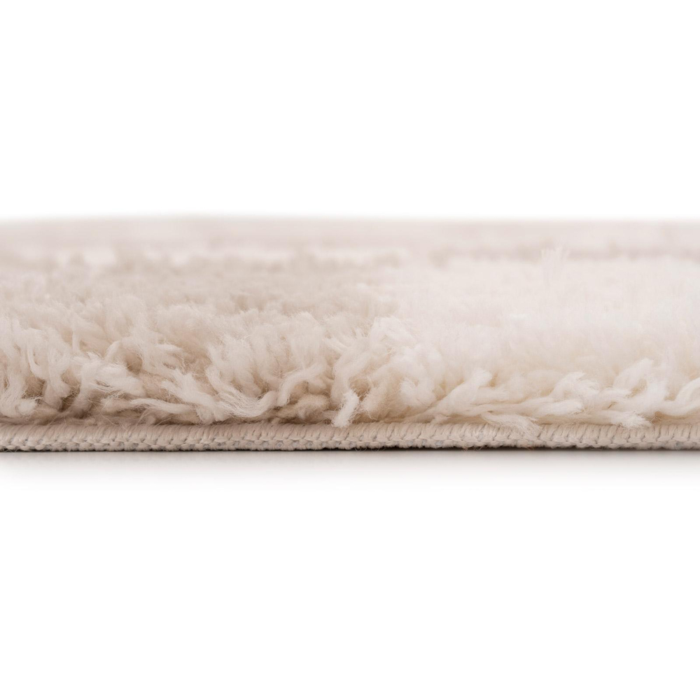 Kukoon Checkers Konnie Cream Shaggy Rug 60 x 240cm Image 4