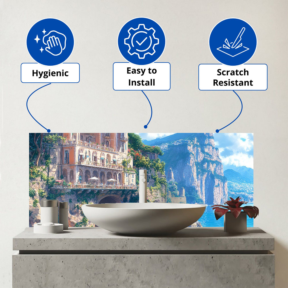 Warren Reed Designer Sorrento by the Sea Bathroom Splashback 25 x 60cm Image 3