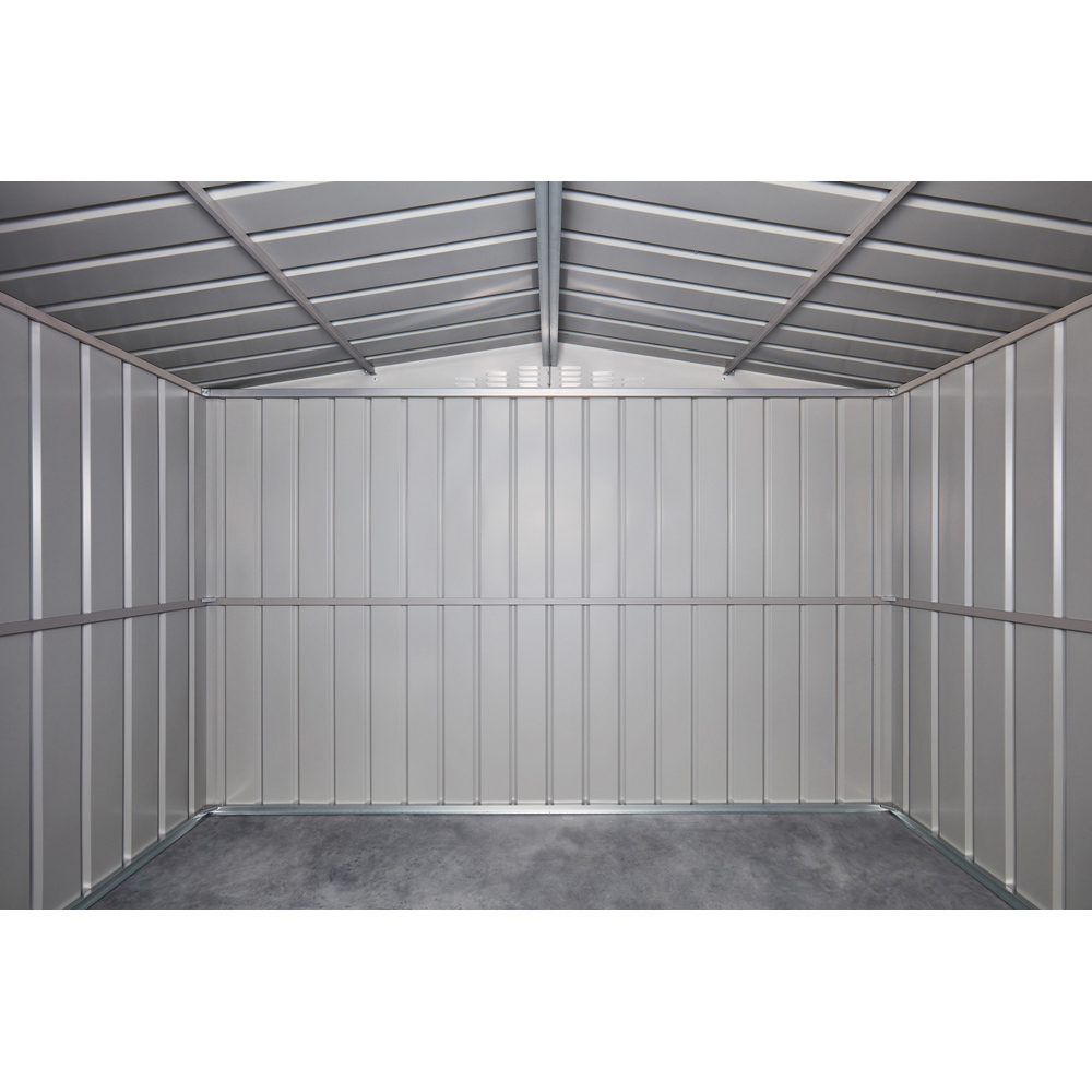 Globel 10 x 15ft 3 Door Grey Metal Apex Workshop Garage Image 6