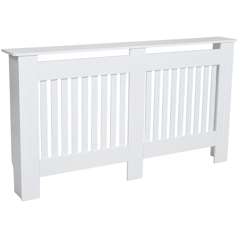 Living and Home White Slatted Radiator Cover 152 x 83cm Image 1