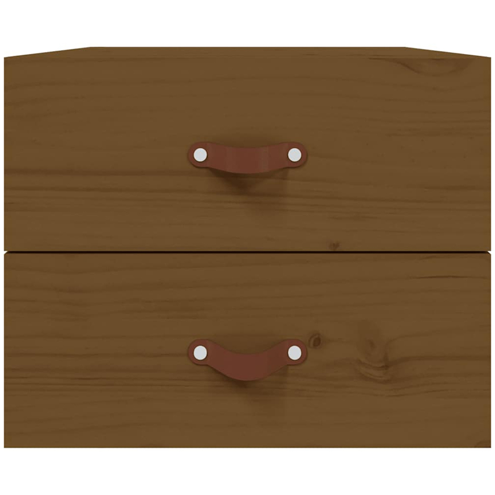 vidaXL 2 Drawer Honey Brown Wall Mounted Nightstand Image 5