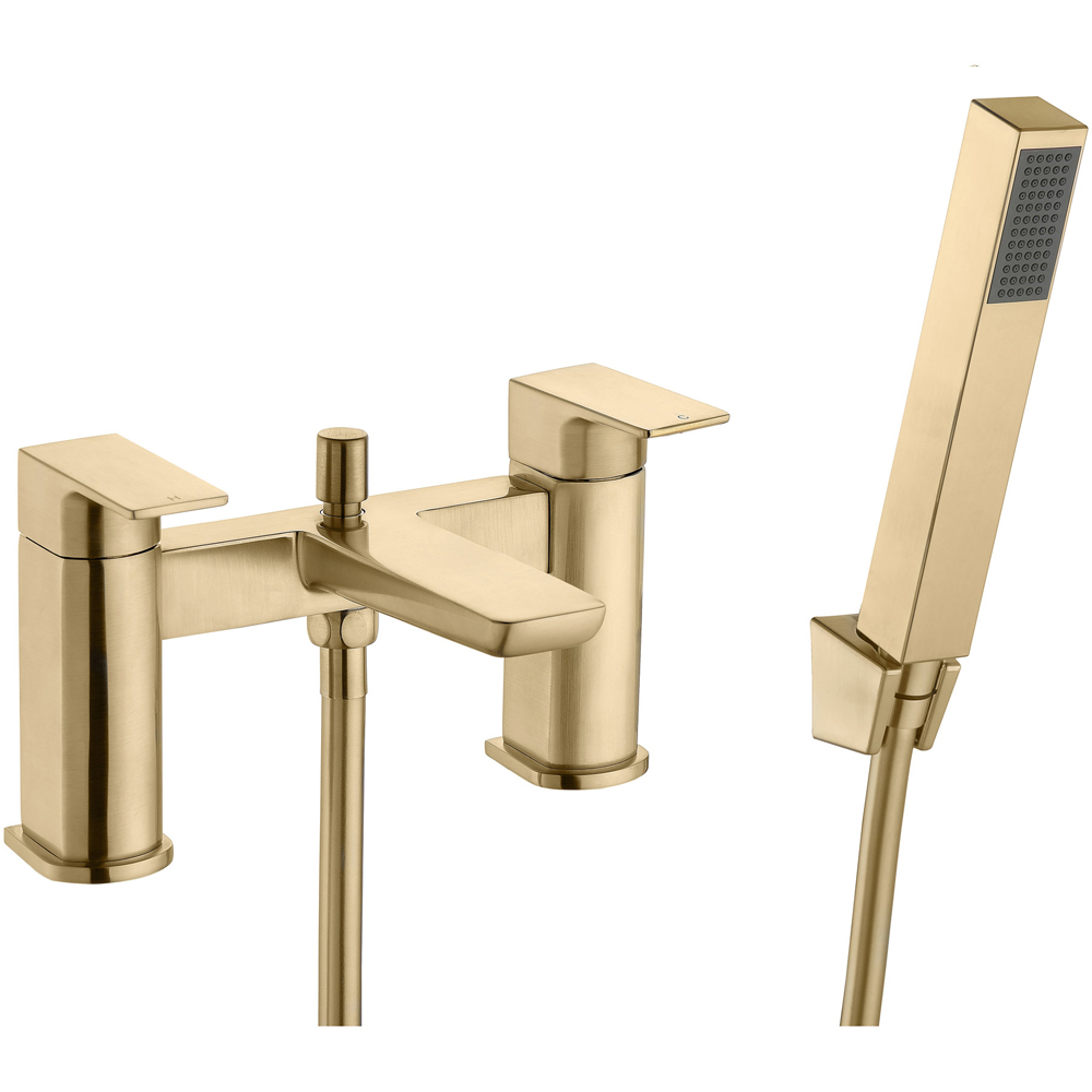 Bathstore Riviera Brushed Brass Bath Shower Mixer Kit Image 1
