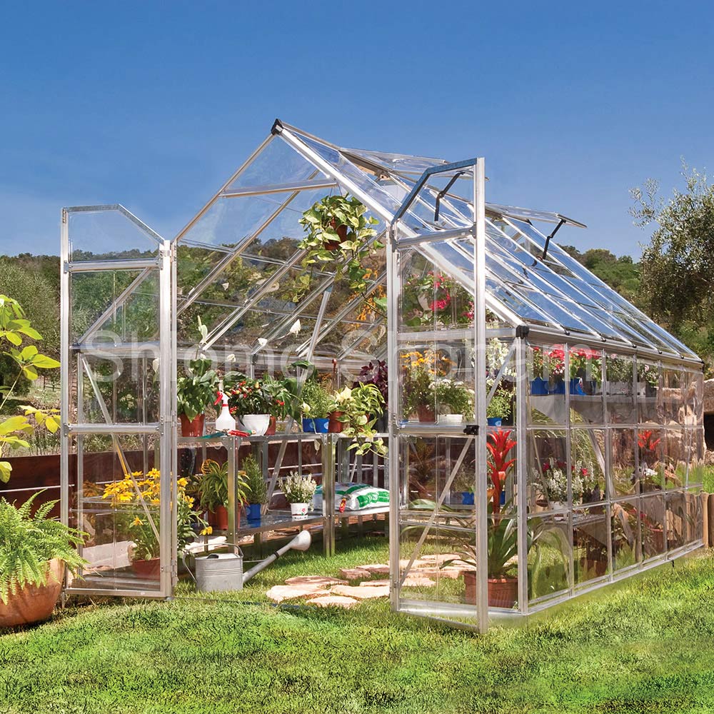 Palram Octave Harmony Silver Polycarbonate 8 x 12ft Greenhouse Image 3