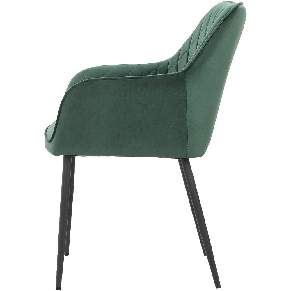 Loft24 Elvira Set of 2 Green Velvet Dining Chair Image 5