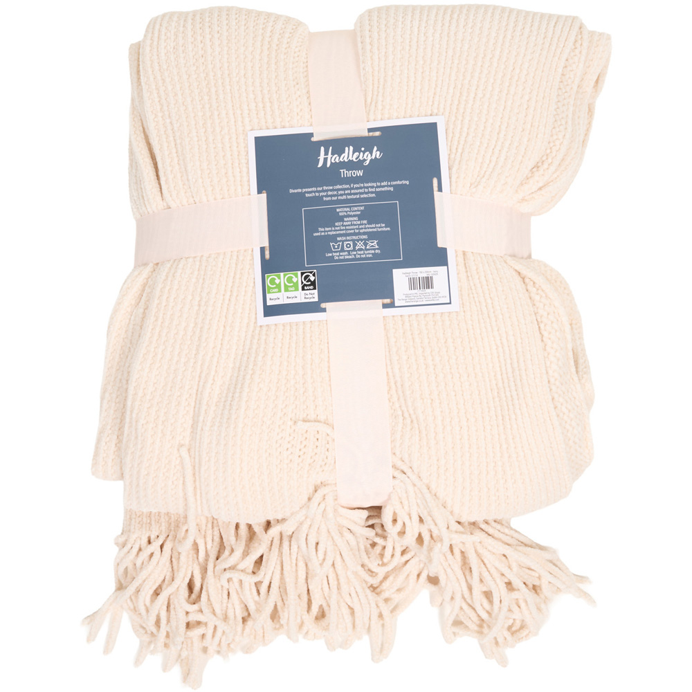Hadleigh Chenille Throw Ivory Image 5