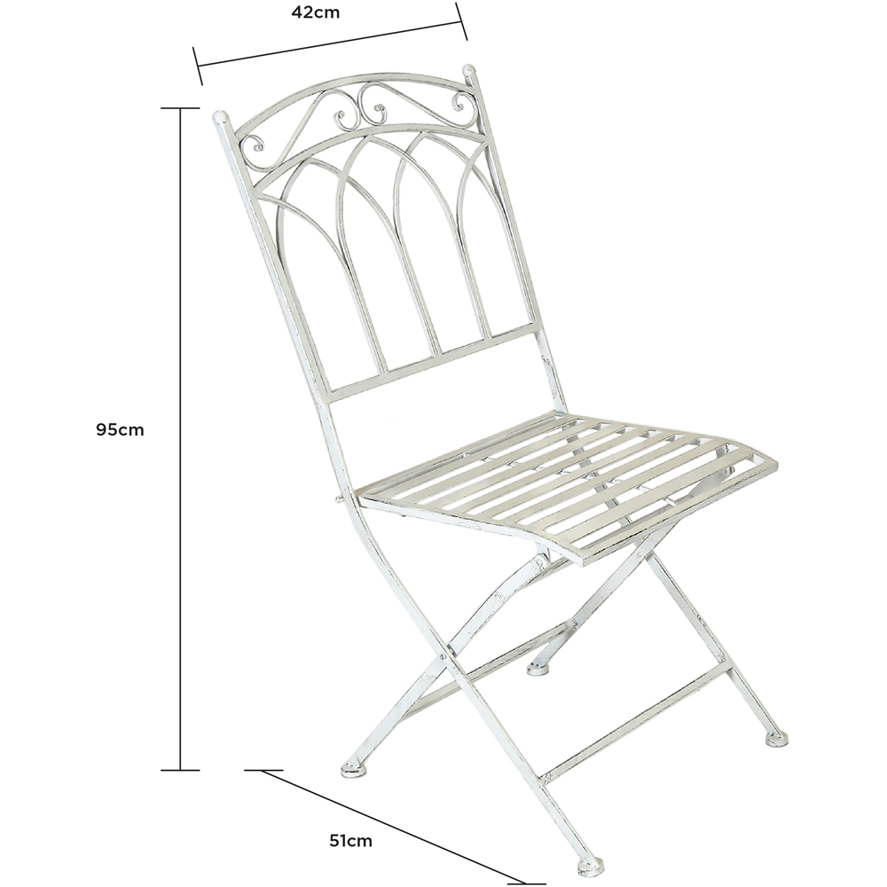 Charles Bentley Wrought Iron 2 Seater Bistro Set White Image 7