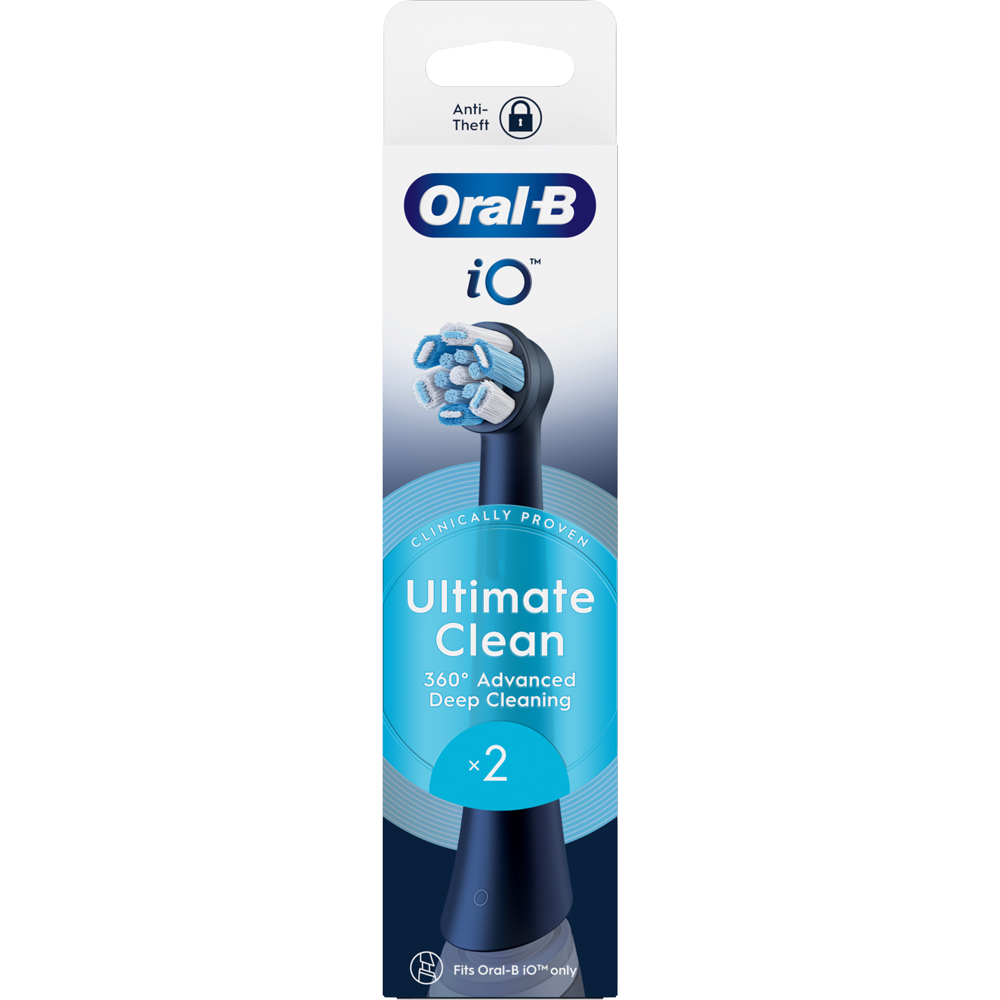 Oral-B iO Ultimate Clean Black Toothbrush Refill Head 2 Pack Image 2