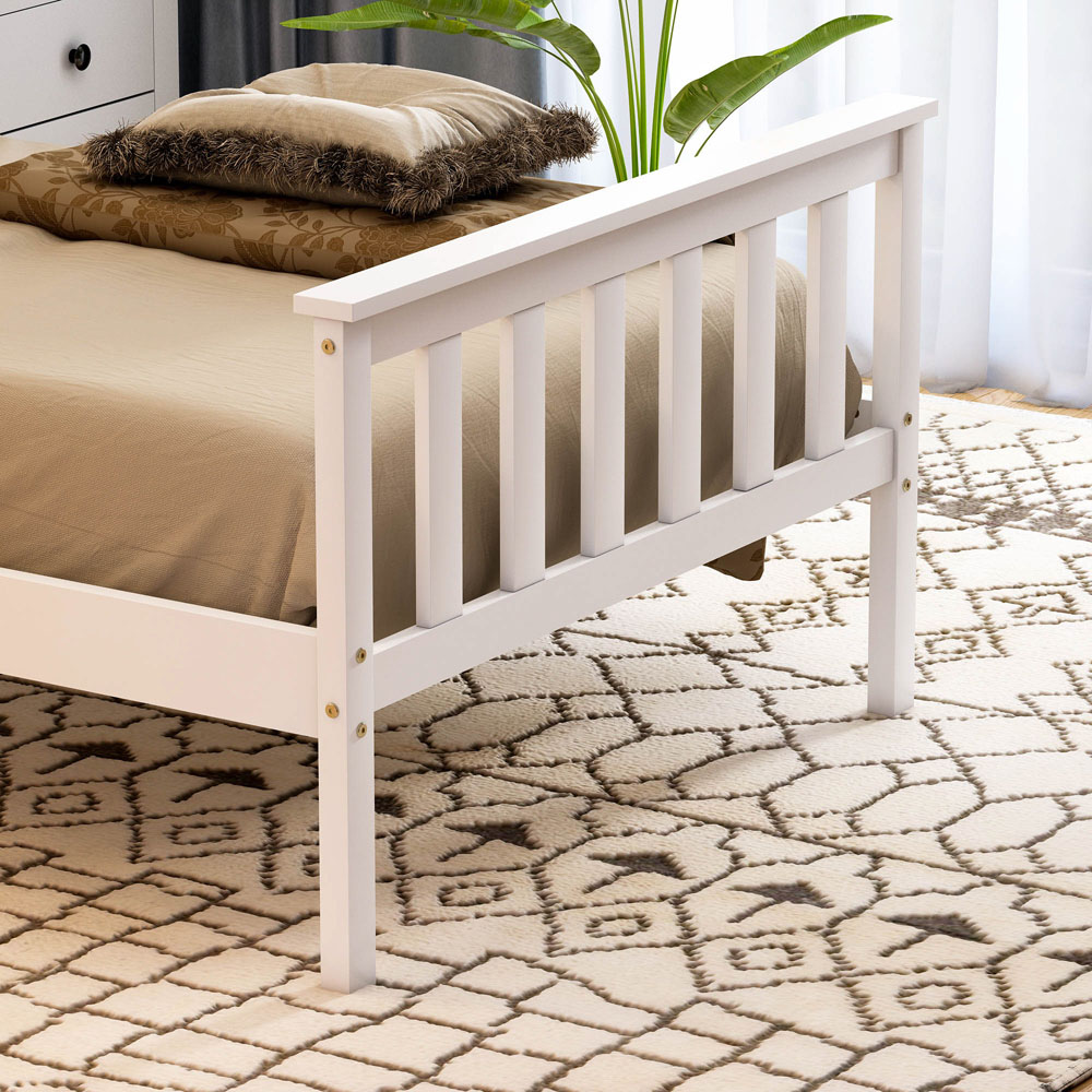 Vida Designs Milan Single White High Foot Wooden Bed Frame Image 4