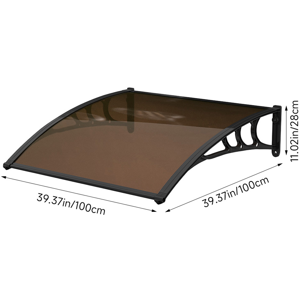 Living and Home Dark Brown Curved Door and Window Canopy 1 x 1m Image 9