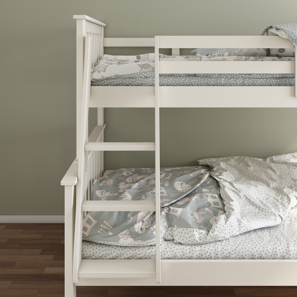 Carra Triple Sleeper White Bunk Bed with Pocket Mattresses Image 4