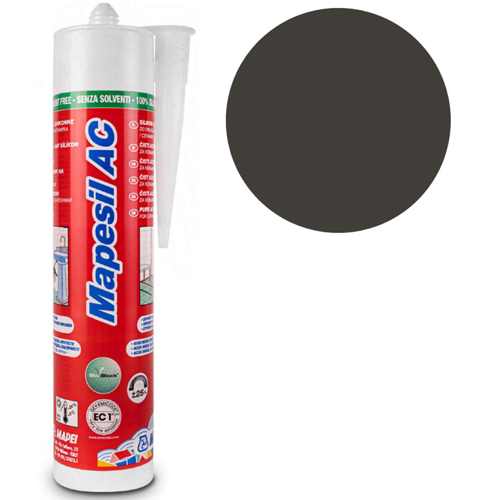 MAPEI Mapeisil AC 120 Black Silicone Sealant 310ml Image 2