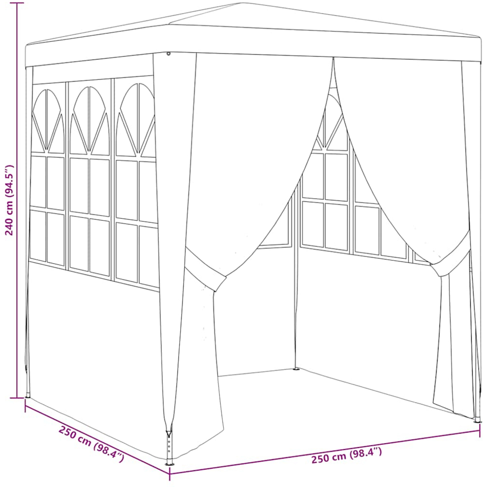 vidaXL 2.5 x 2.5m Anthracite Waterproof Party Tent Image 9