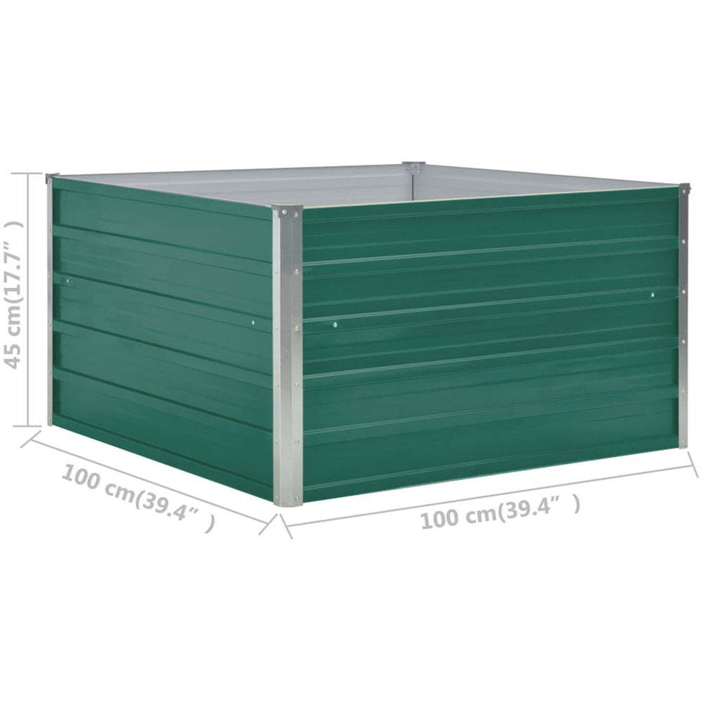 vidaXL Green Galvanised Steel Raised Garden Bed 45 x 100 x 100cm Image 6