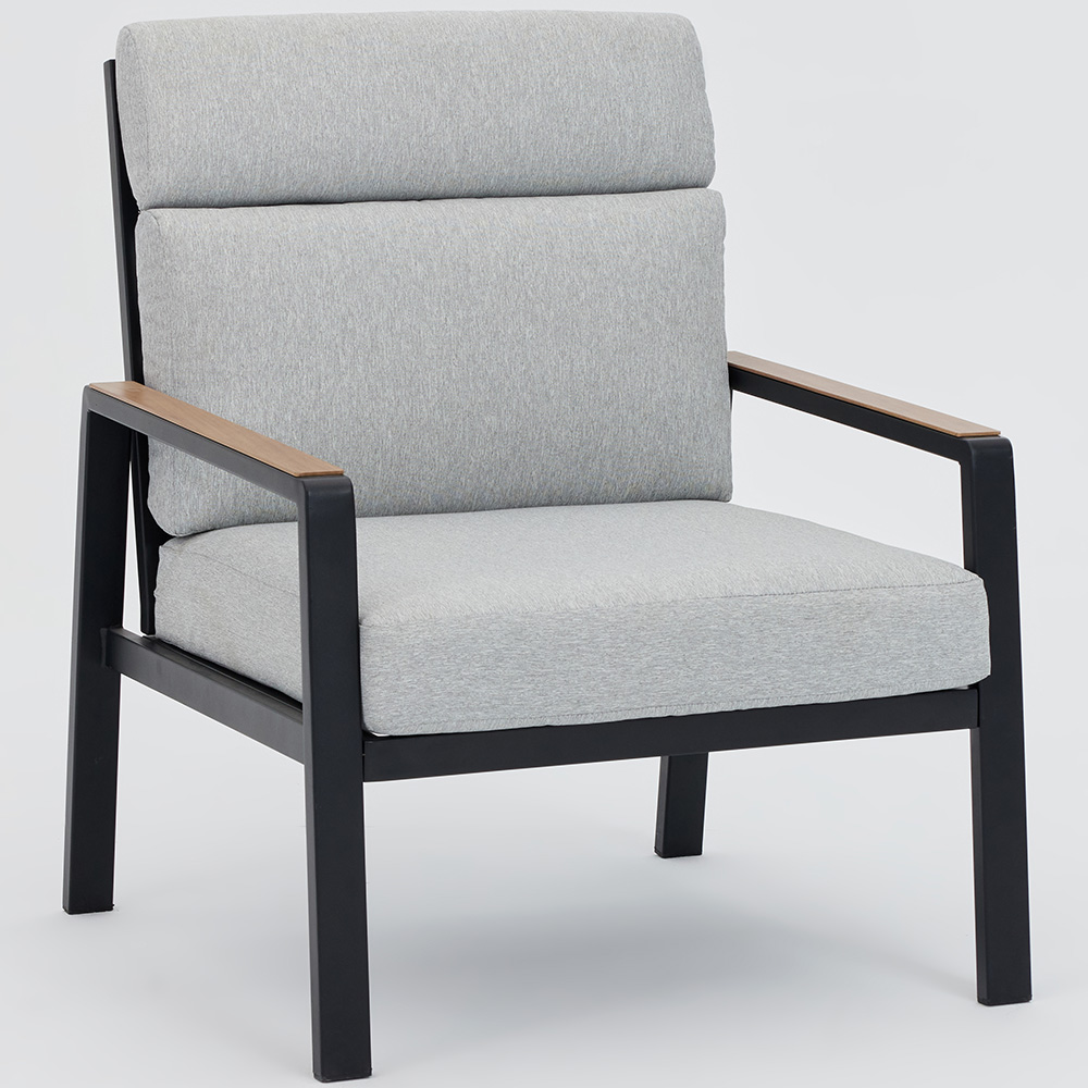 Home Detail Porto 6 Seater Black Corner Garden Sofa Set with Polywood Table Image 3