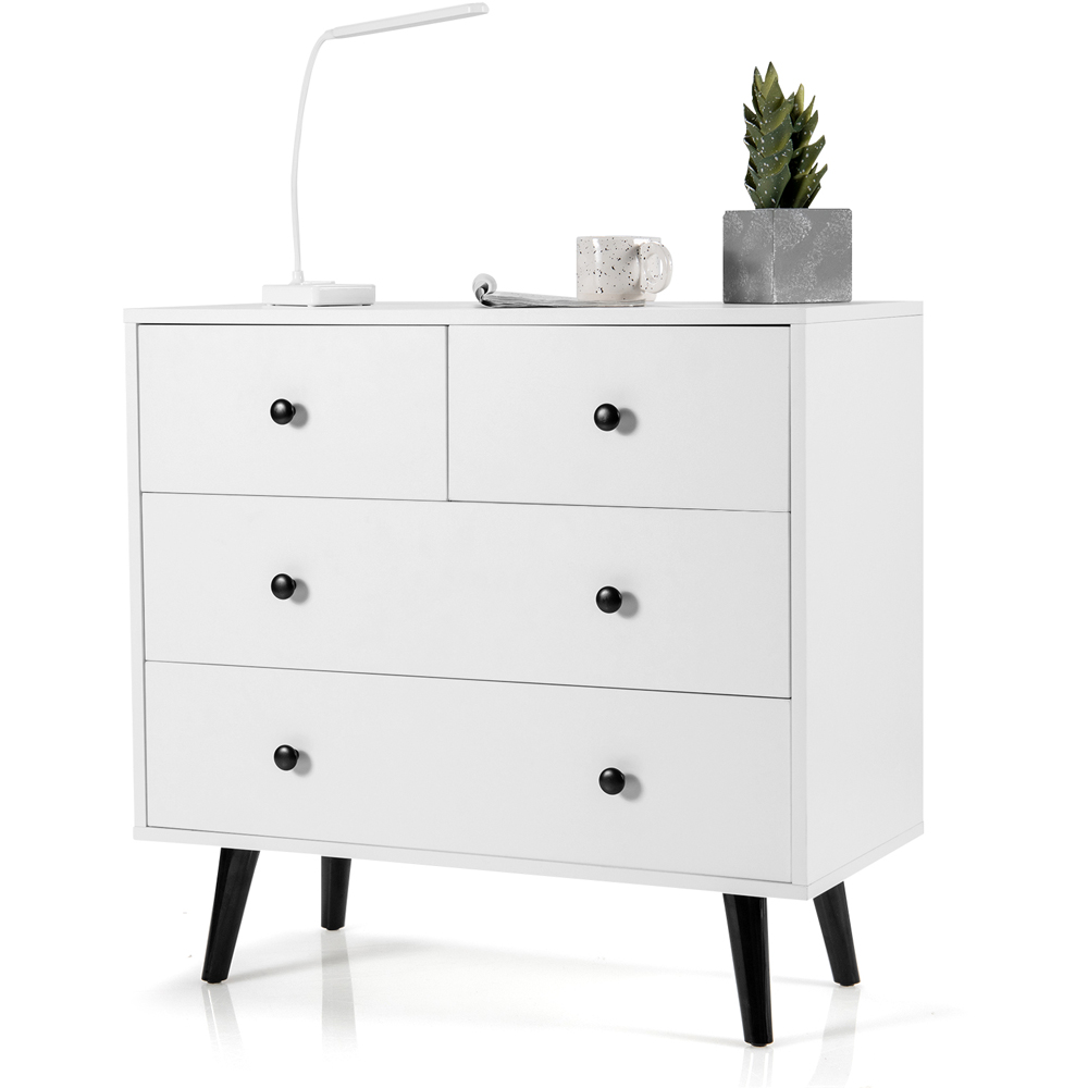 Costway 4 Drawer White Chest of Drawers Image 3