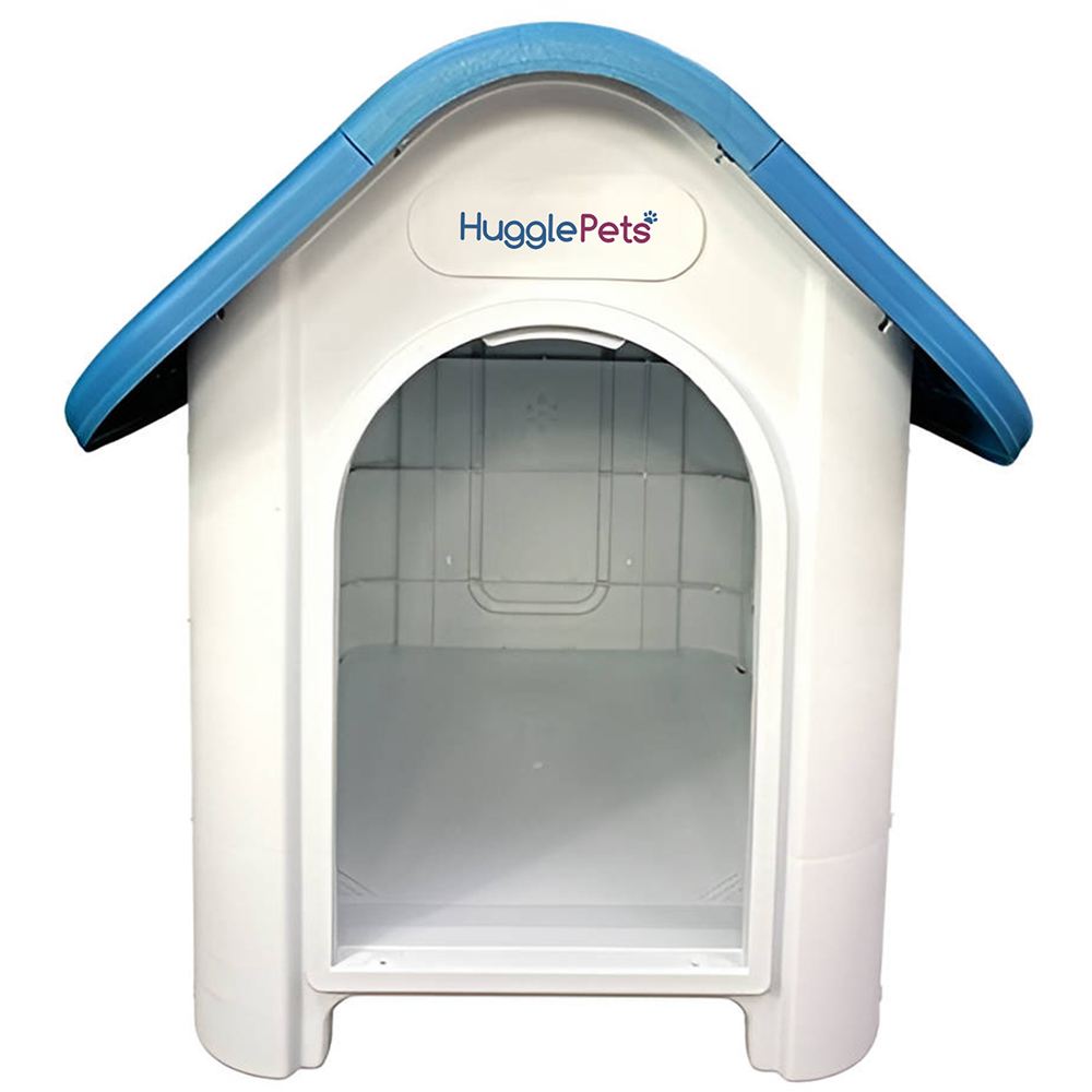 HugglePets Blue Plastic Roof Dog Kennel Image 2