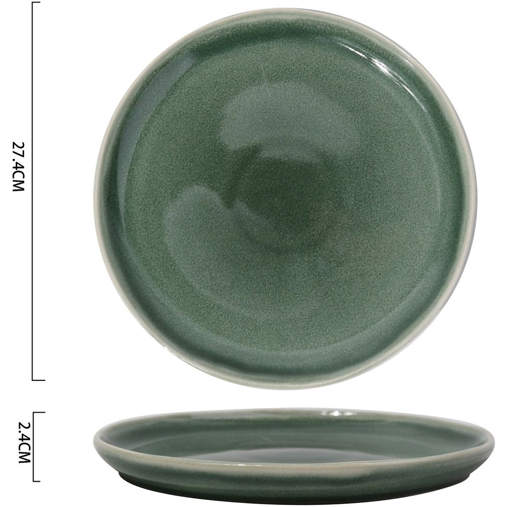 Waterside Reactive Glaze Green Lipped 12 Piece Dinner Set Image 5