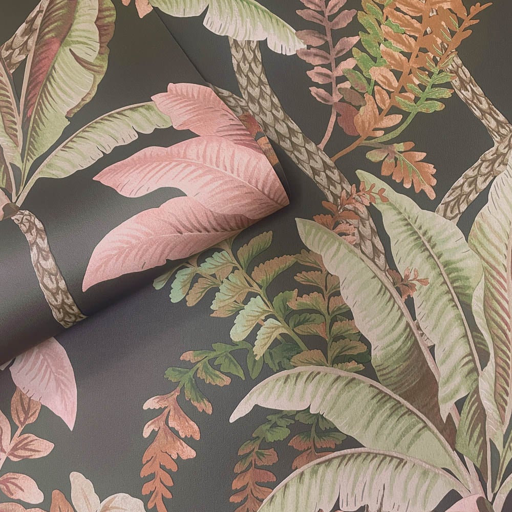 Holden Decor Trailing Palm Charcoal Wallpaper Image 2