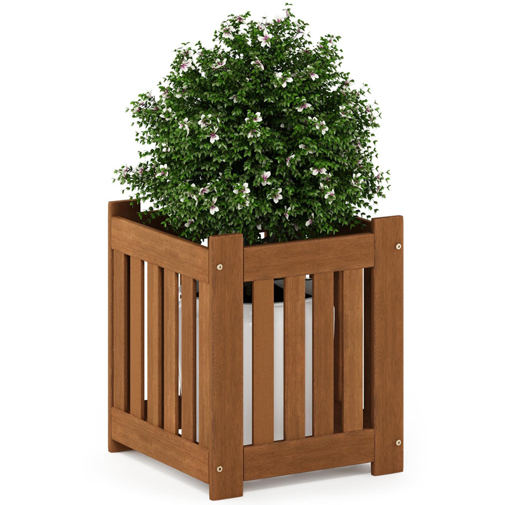 Walplus Teak Oil Hardwood Outdoor Planter Box 45 x 40cm Image 4