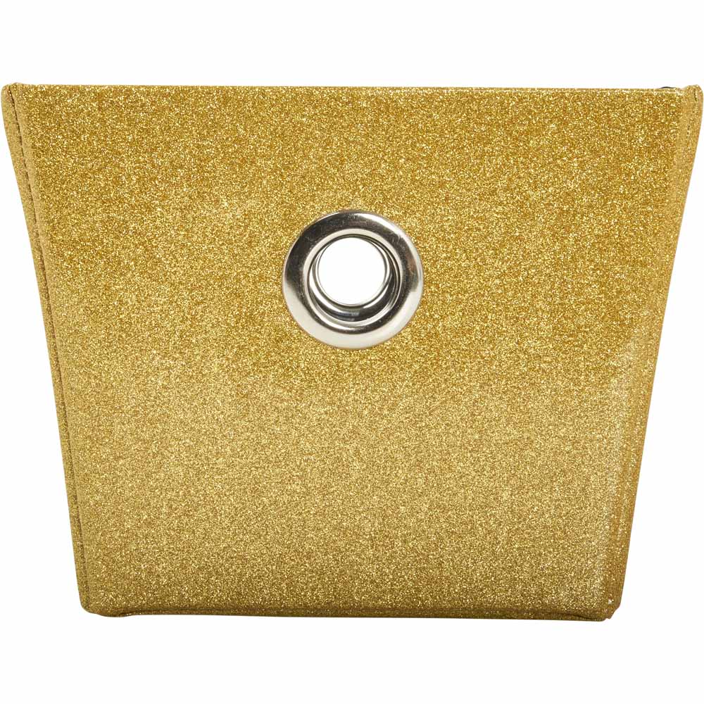 Wilko Gold Glitter Fabric Tote Box Image 3