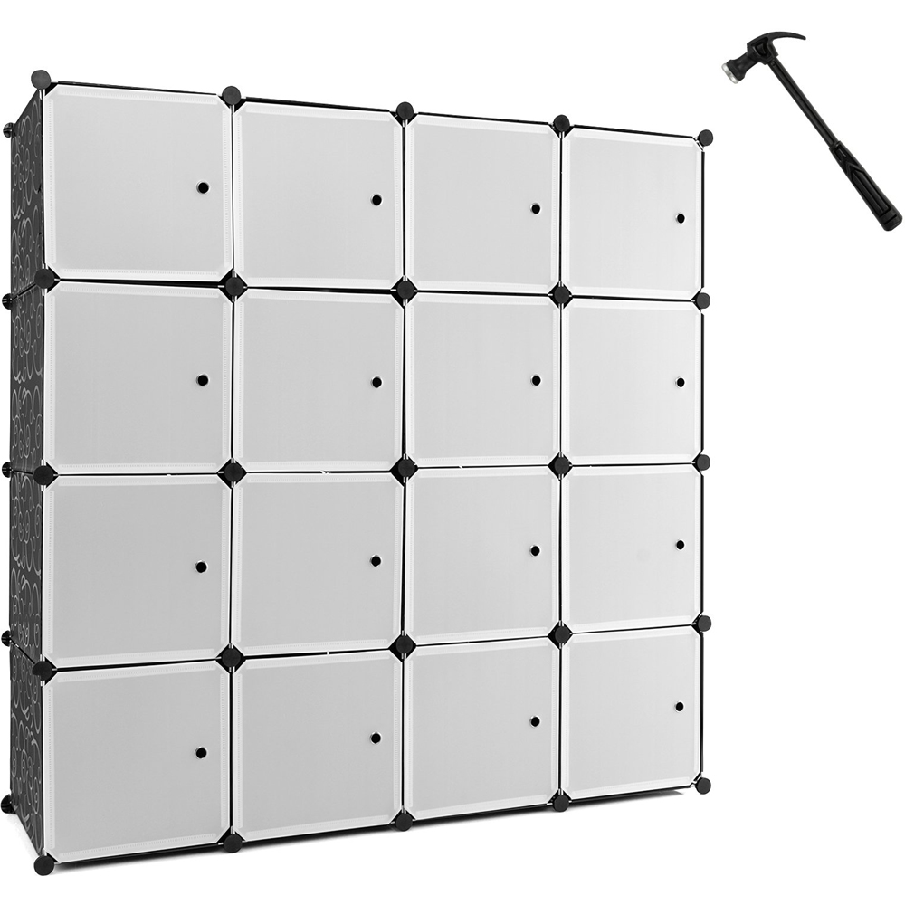 Costway 16 Cube Black and White Storage Cabinet Image 2