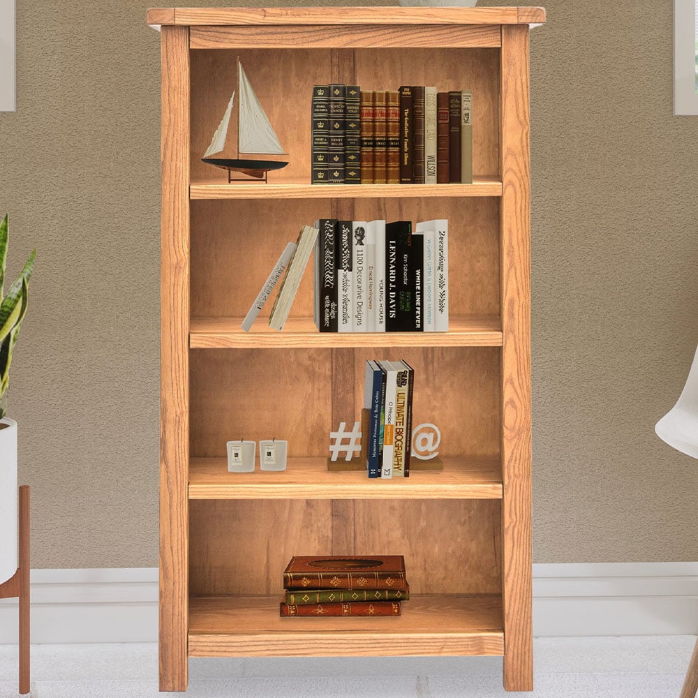 Trivento 4 Shelf Light Wood Bookcase Image 1