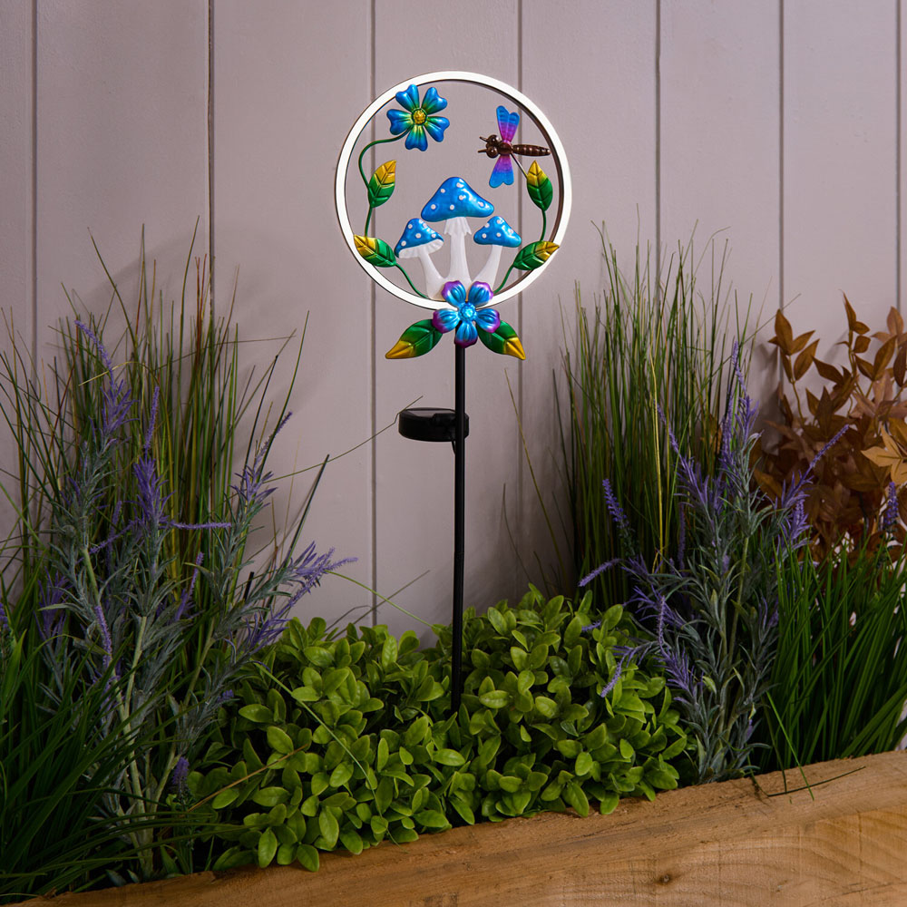 Solar Neon Windchime Mushroom Stake Light Image 3