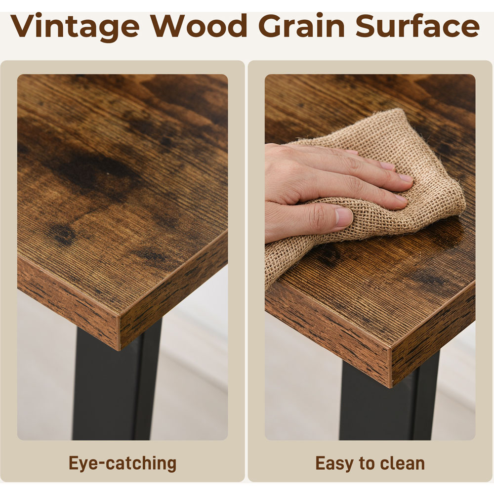 HOMCOM Industrial-Style Writing Desk Rustic Brown and Black Image 5